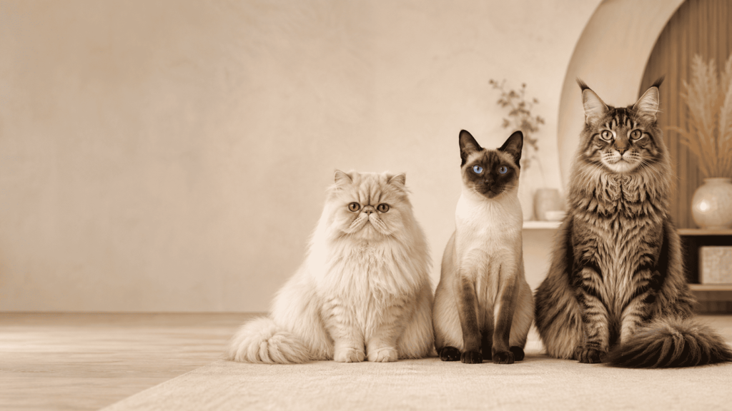 comparativa de razas de gatos domésticos para familias en un hogar