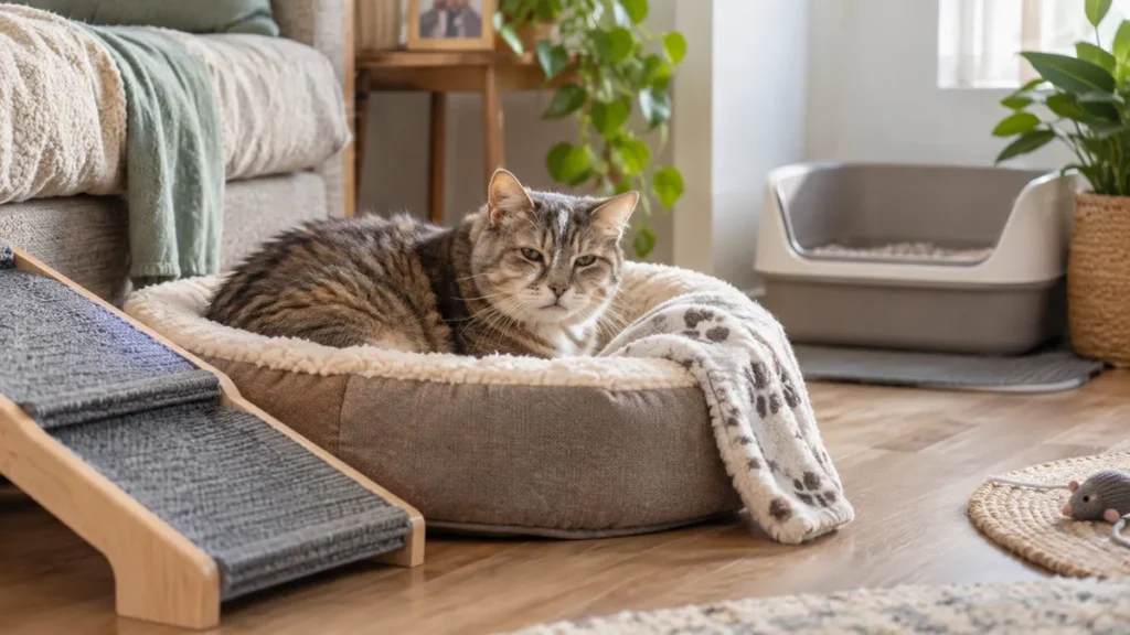 adaptar la casa para un gato mayor