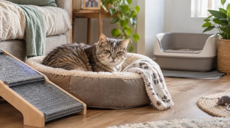 adaptar la casa para un gato mayor